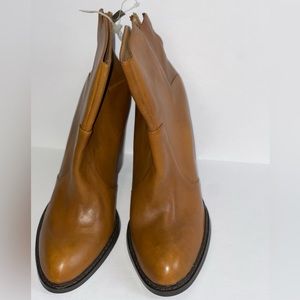 cognac Midi boots